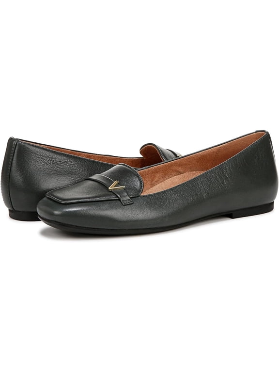 Women's Hayes Skimmers Ballet Flat Scarab Green Leather 11N