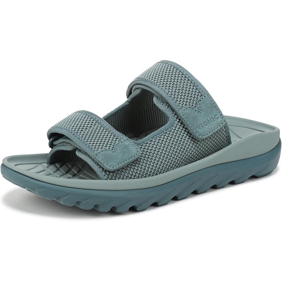 Vionic Women's Hope Rx Recovery Slide Sandal Bodega Blue Knit/Suede 8M