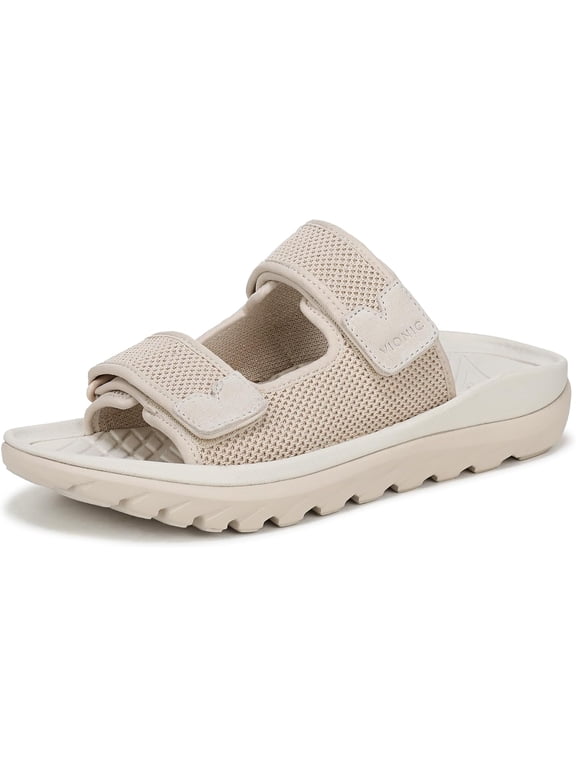 Women's Hope Rx Recovery Slide Sandal Parchment Metallic Knit/Suede 7M