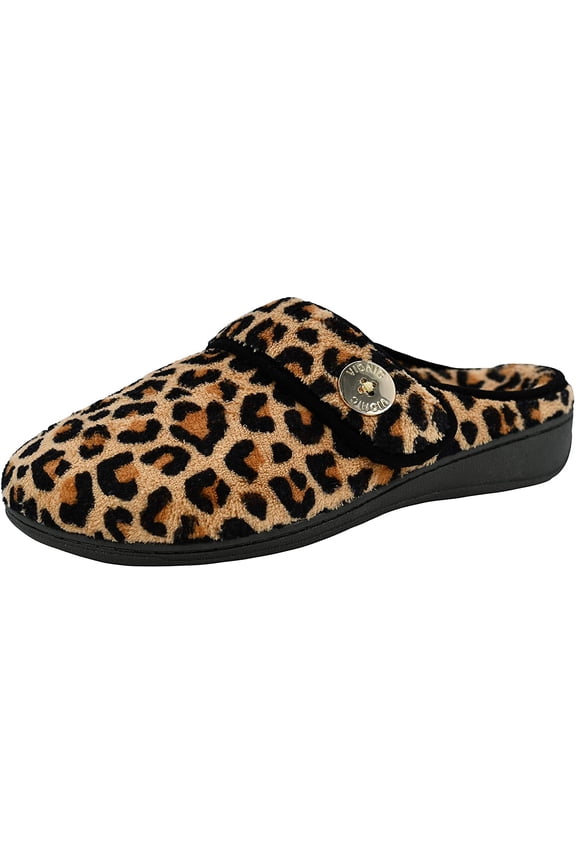 Women's Indulge Sadie Mule Slipper - Ladies Slipper Concealed Orthotic Support Leopard 11 M US