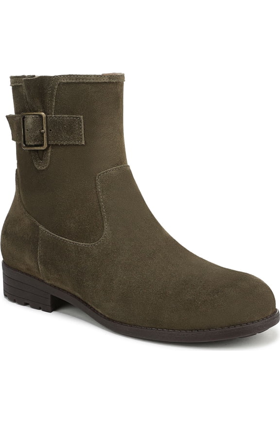 Women's Jill Zip Short Boot Dark Olive Suede 10W