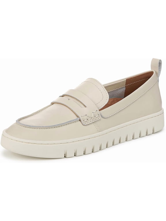 Women's Uptown Loafer, Cream Leather, 7.5, Medium