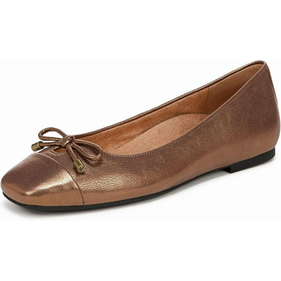 Vionic Women's Klara Ballet Flat Bronze Leather 9.5M