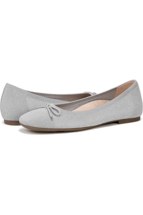 Women's Klara Ballet Flat Light Grey Silver Knit 5W