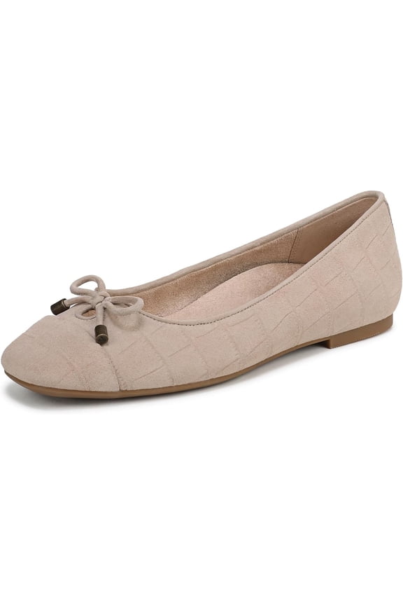 Women's Klara Ballet Flat Lucid Beige Croc Suede 6.5W