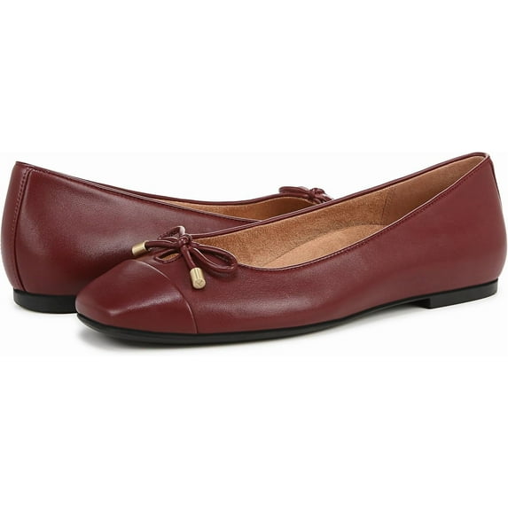 Vionic Women's Klara Ballet Flat Syrah Burgundy Leather 6M