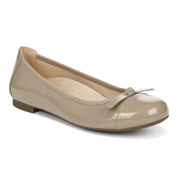 Vionic Women's Lynx Amorie Ballet Flats Taupe Crinkle Patent 10W