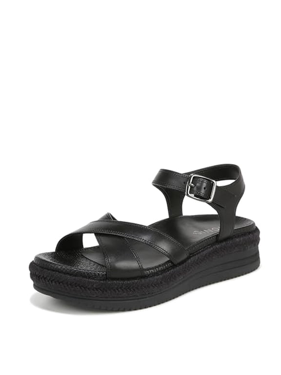 Women's Mar Ankle Straps Heeled Sandal Black Leather 6M