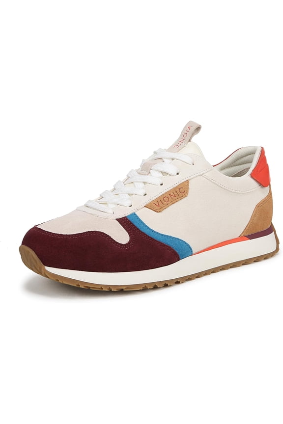 Monarch Women's Fashion Sneakers Ivory Multi Suede/Microfiber Size 8 M