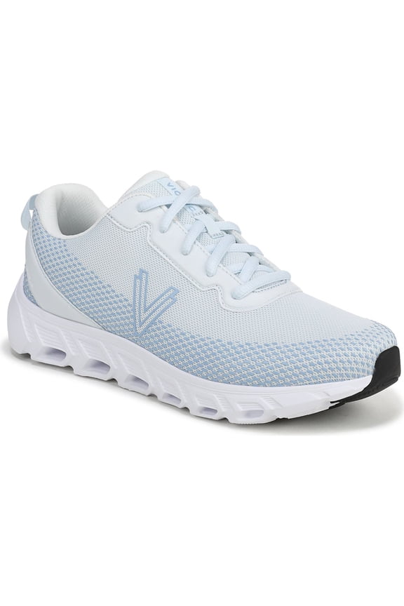 Women's Priscilla Lace Up Walking Sneaker Ice Blue Mesh 12W