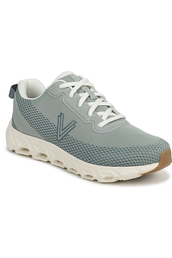 Women's Priscilla Lace Up Walking Sneaker Iceberg Green Mesh 6W