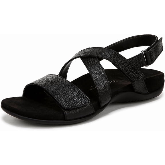 Vionic Women's Raya Slingback Sandal Black Leather 8.5W