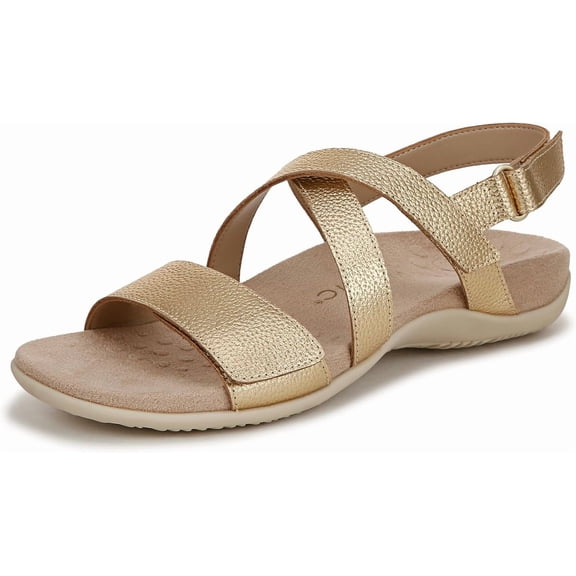 Vionic Women's Raya Slingback Sandal Gold Leather 5M