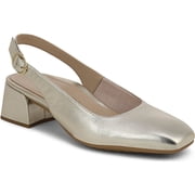 Vionic Reyes Womens Heels Gold Metallic Leather Size 8 M