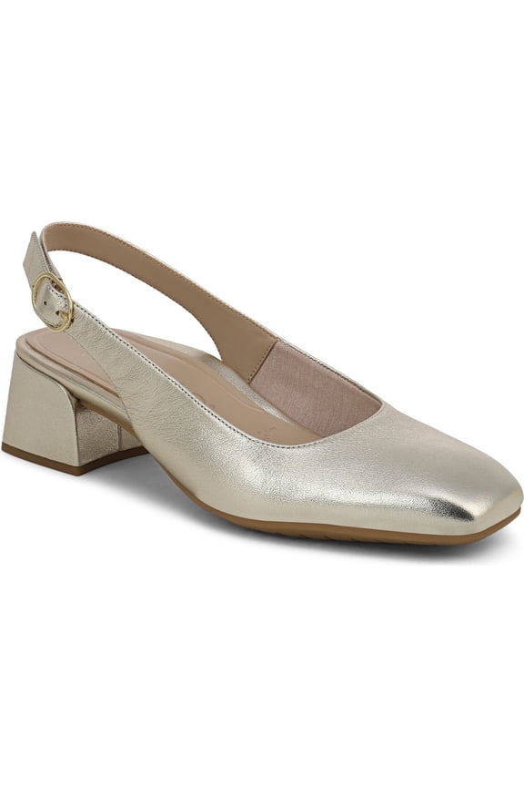 Women's Reyes Block Heel Slingback Pump Gold Metallic 9.5M