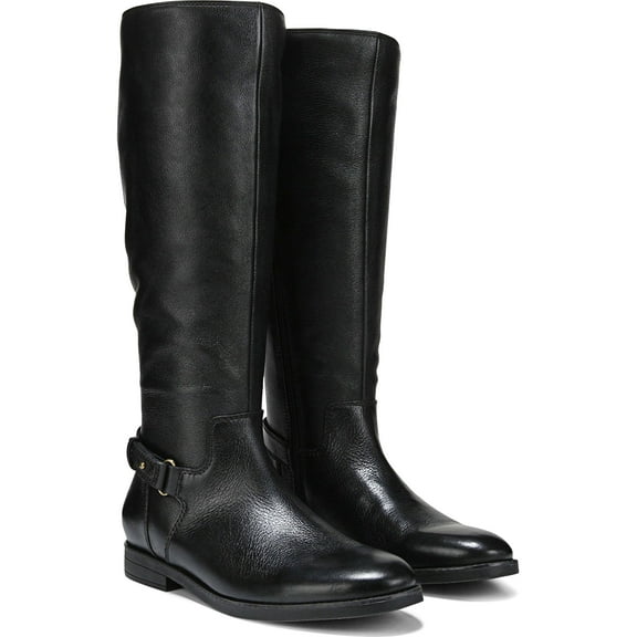 Vionic Women's Rochelle Tall Zip Boot Black Leather Wide Calf 5M
