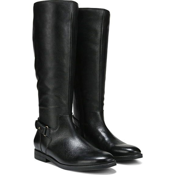Vionic Rochelle Wide Calf Women's Boots Black Tumbled Leather Size 7.5 M