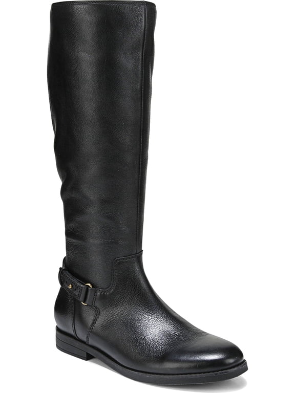 Women's Rochelle Tall Zip Boot Black Tumbled Leather 10W