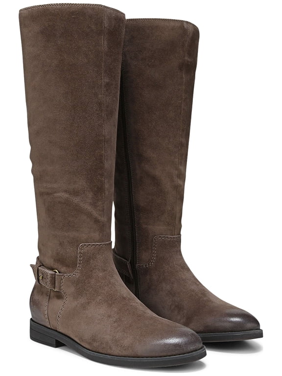 Women's Rochelle Tall Zip Boot Driftwood Suede Wide Calf 6.5W