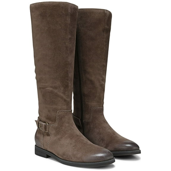 Vionic Women's Rochelle Tall Zip Boot Driftwood Suede Wide Calf 7W