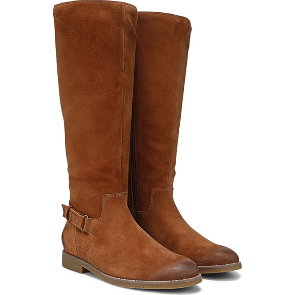 Vionic Rochelle Wide Calf Women's Boots Brown Waxed Suede Size 8 W