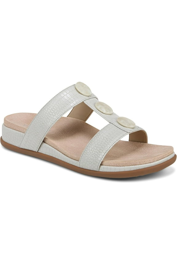 Women's Serra T-Strap Slip-on Sandal Taupe Grey 6W