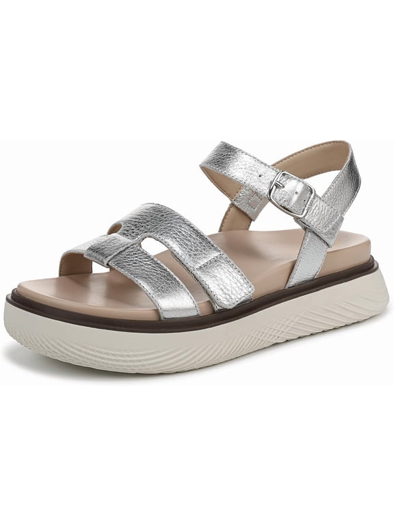 Women's Solana Strappy Platform Sandal Silver Metallic 5W