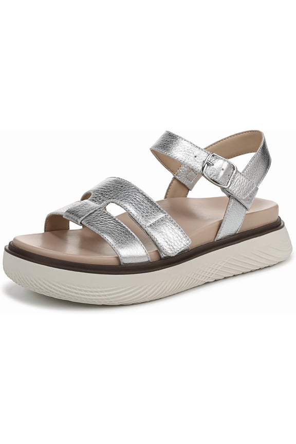 Women's Solana Strappy Platform Sandal Silver Metallic 7.5W
