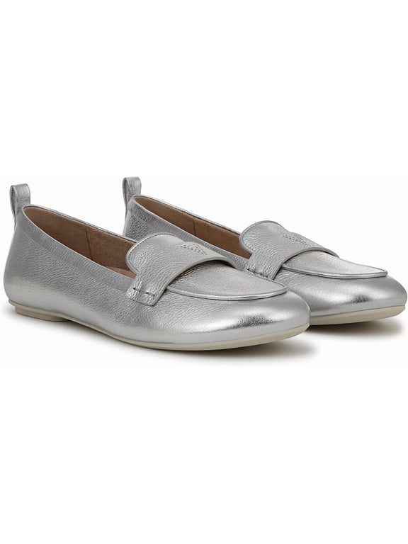 Tessa Women's Flats Silver Metallic Leather Size 6.5 W