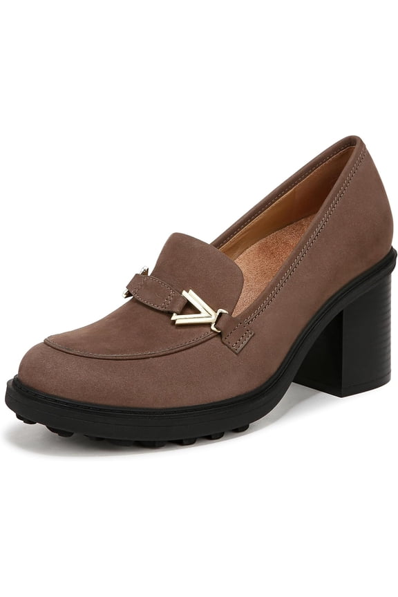 Women's Tiburon Slip-On Heeled Loafer Driftwood Brown Nubuck 9M