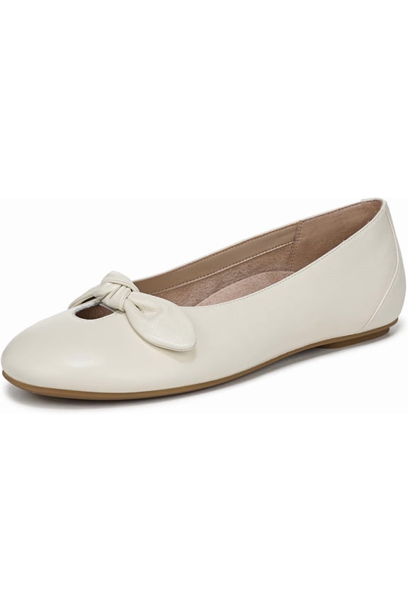 Women's Tilly Ballet Flat Ivory Leather 10W