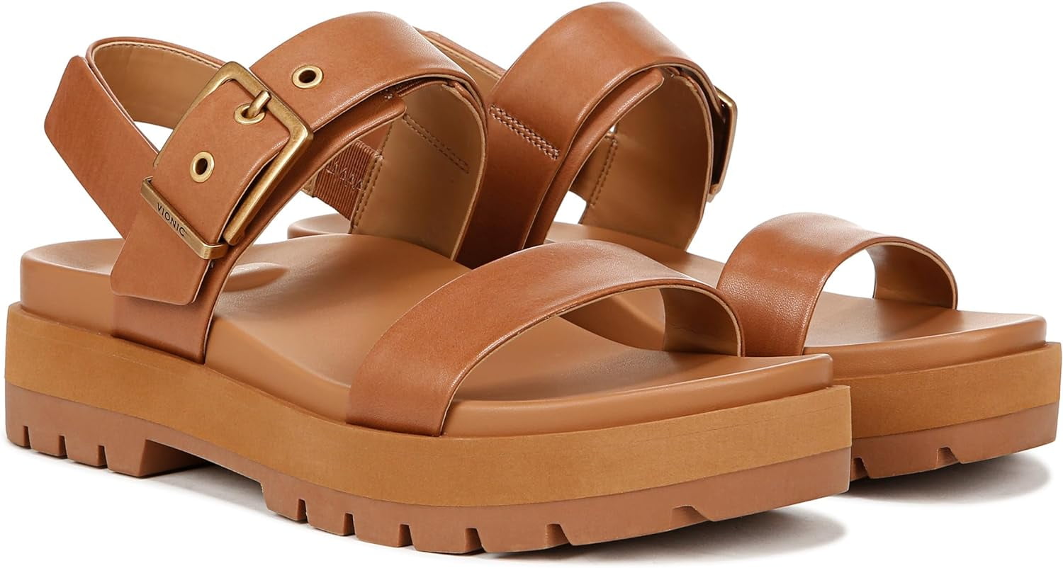 Vionic Women's Torrance Platform Lug Comfort Sandal Tan 10M