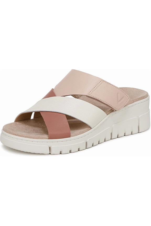 Women's Uptown Sunset Wedge Slide Sandal Cinder Rose Multi Leather 10M