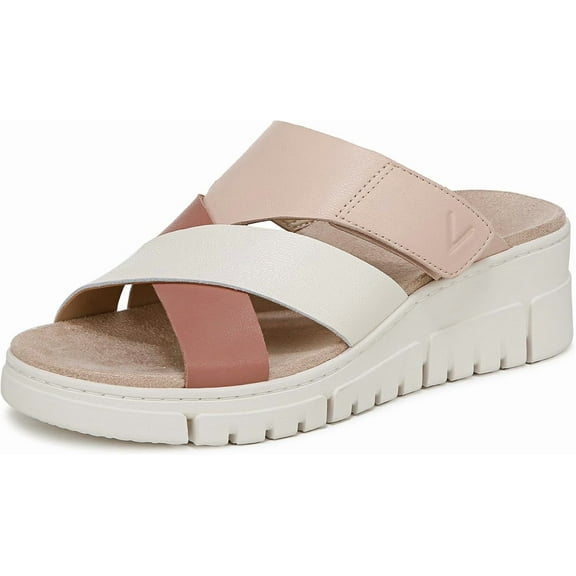 Vionic Women's Uptown Sunset Wedge Slide Sandal Cinder Rose Multi Leather 11M