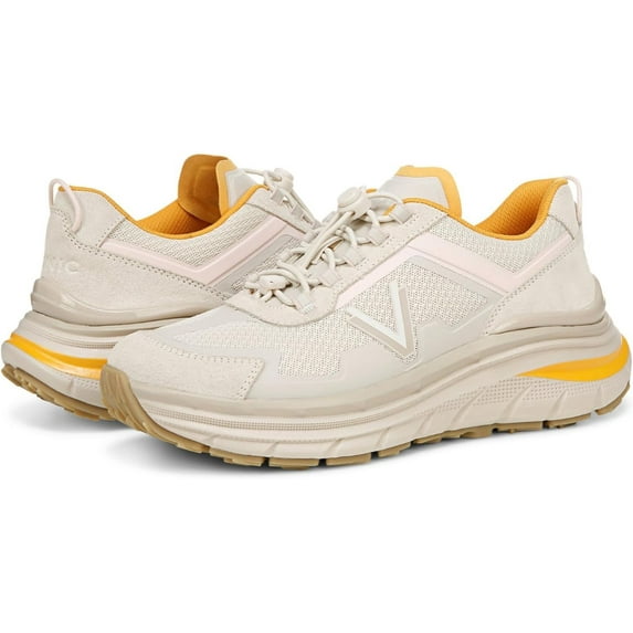 Vionic Women's Walk Max Sierra Lace Up Sneaker Cream Leather 10W