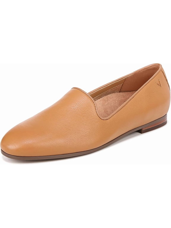 Women's Willa Slip-on Flat Camel Tumbled Leather 12W
