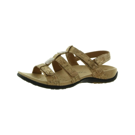 Vionic Women Rest Amber Adjustable Backstrap Sandal Ortho Arch Support Gold Cork