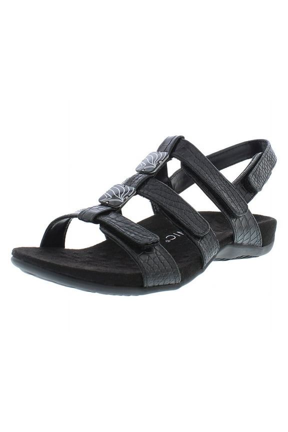 Women’s Amber Strappy Black Sandals – Arch Support
