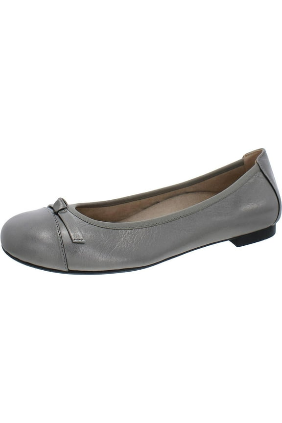 Womens Amorie Textured Leather Ballet Flats