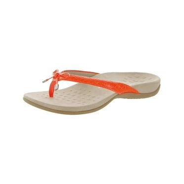 Vionic Womens Bella Faux Leather Slip On Thong Sandals