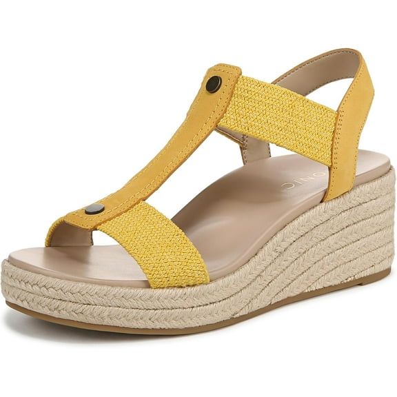 Vionic Women's Calera Ankle Straps Heeled Sandal Butter Yellow 7W