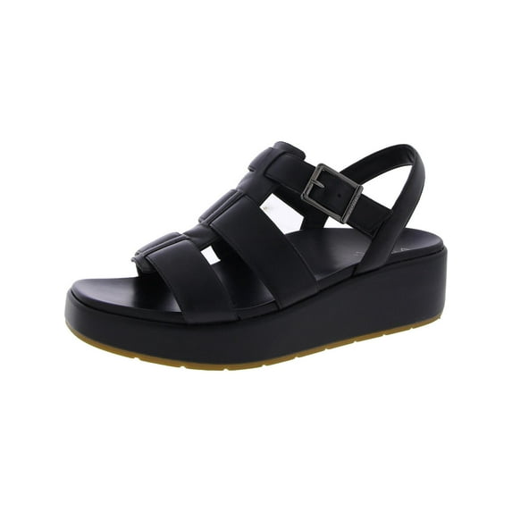 Vionic Womens Delano Leather Strappy Wedge Sandals