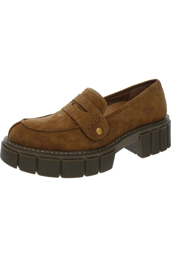 Womens Elodie Nubuck Lug Sole Loafers