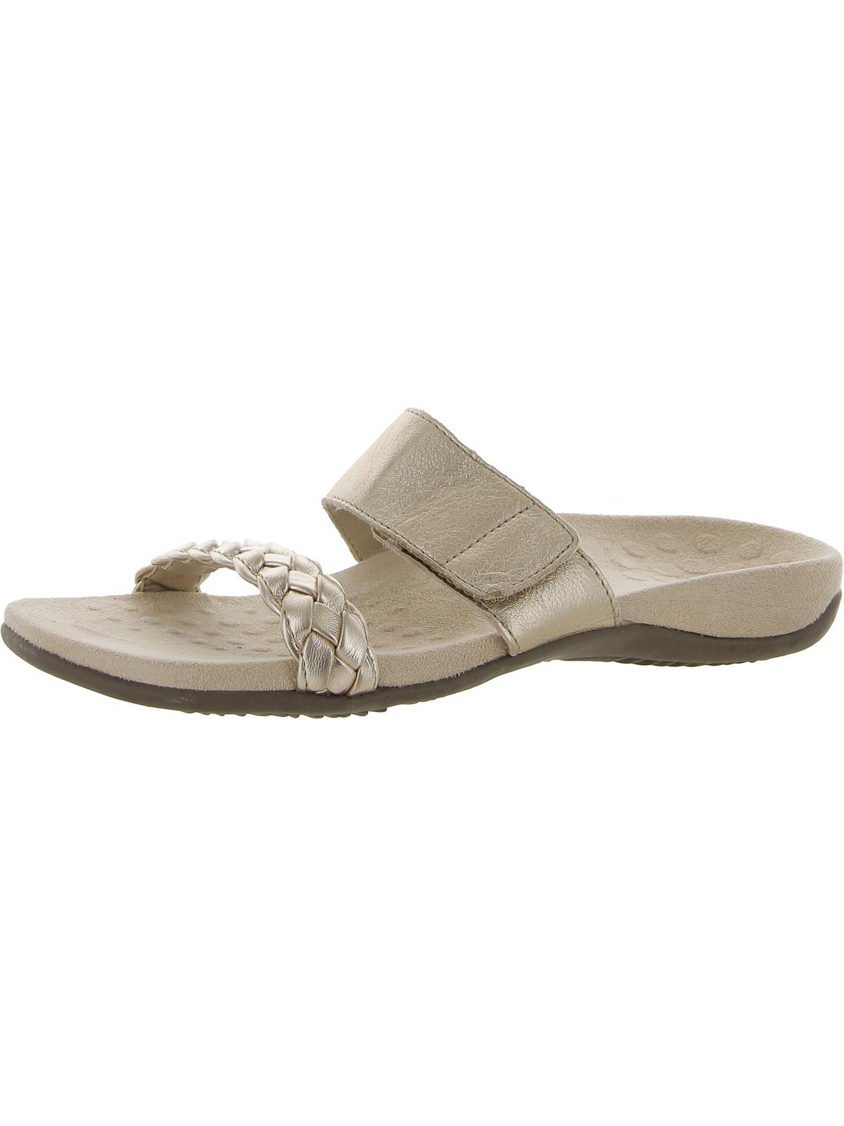 Vionic Womens Jeanne Pebbled Leather Slide Sandals - Walmart.com