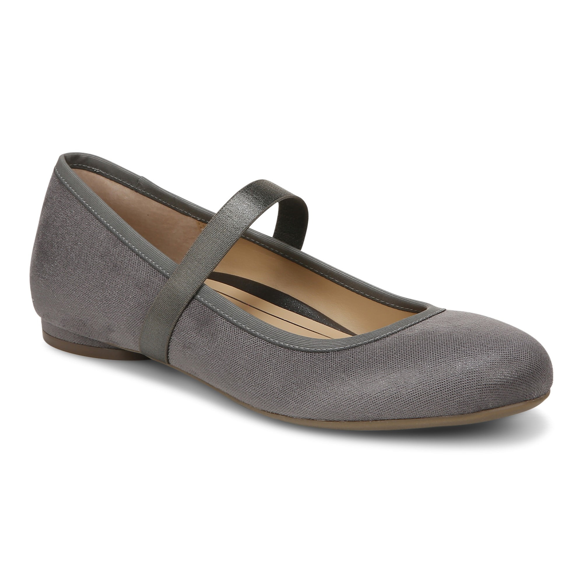 Vionic Womens Joseline Mary Jane Pewter Shimmer Walmart