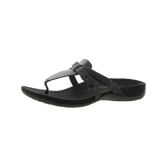 Vionic Womens Karley Leather Thong Slide Sandals