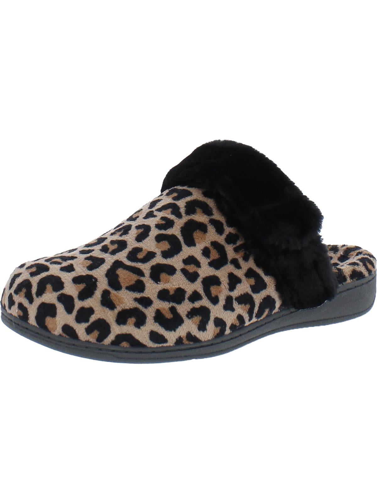 Vionic Womens Marielle Terry Cloth Leopard Print Slide Slippers ...