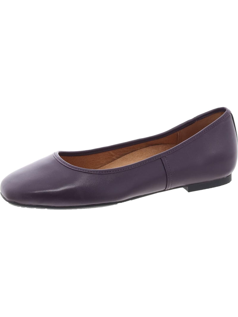 Vionic Womens Orinda Leather Square Toe Ballet Flats - Walmart.com