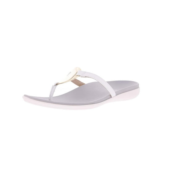 Vionic Womens Raysa Patent Leather Thong Flip-Flops
