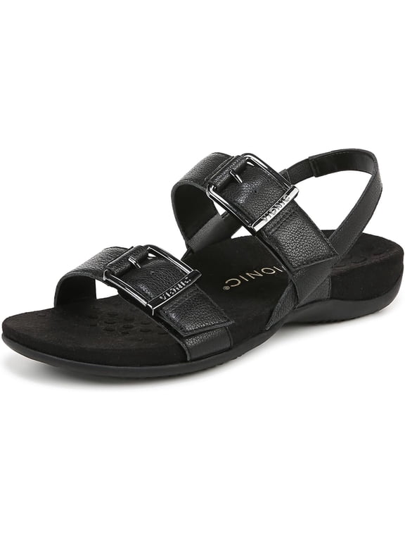 Womens Reese Slingbacks Heeled Sandal - Black Leather